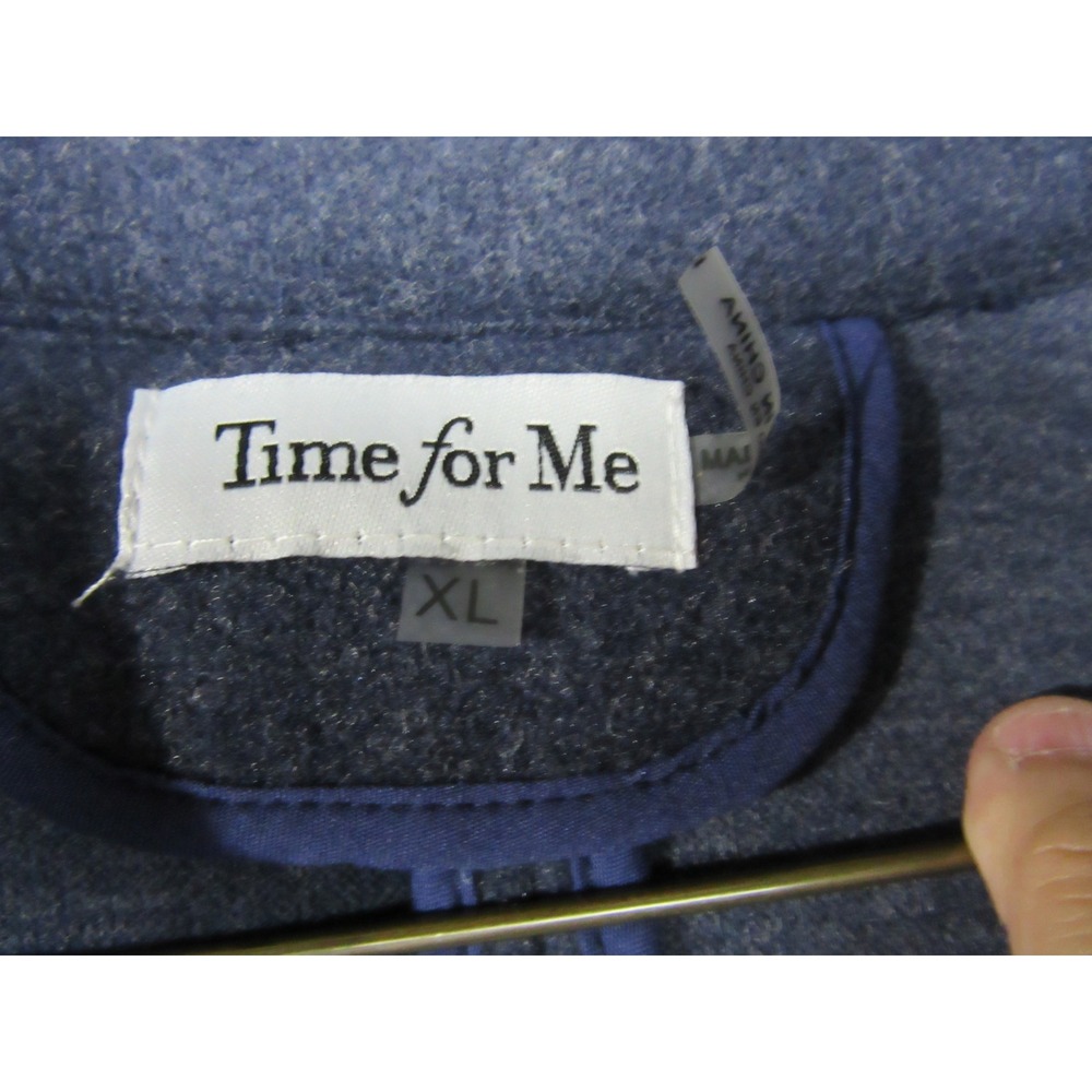 Trench Coat Jacket Women XL Blue Floral Vibrant Embroidered Longline Blazer - Picture 7 of 15
